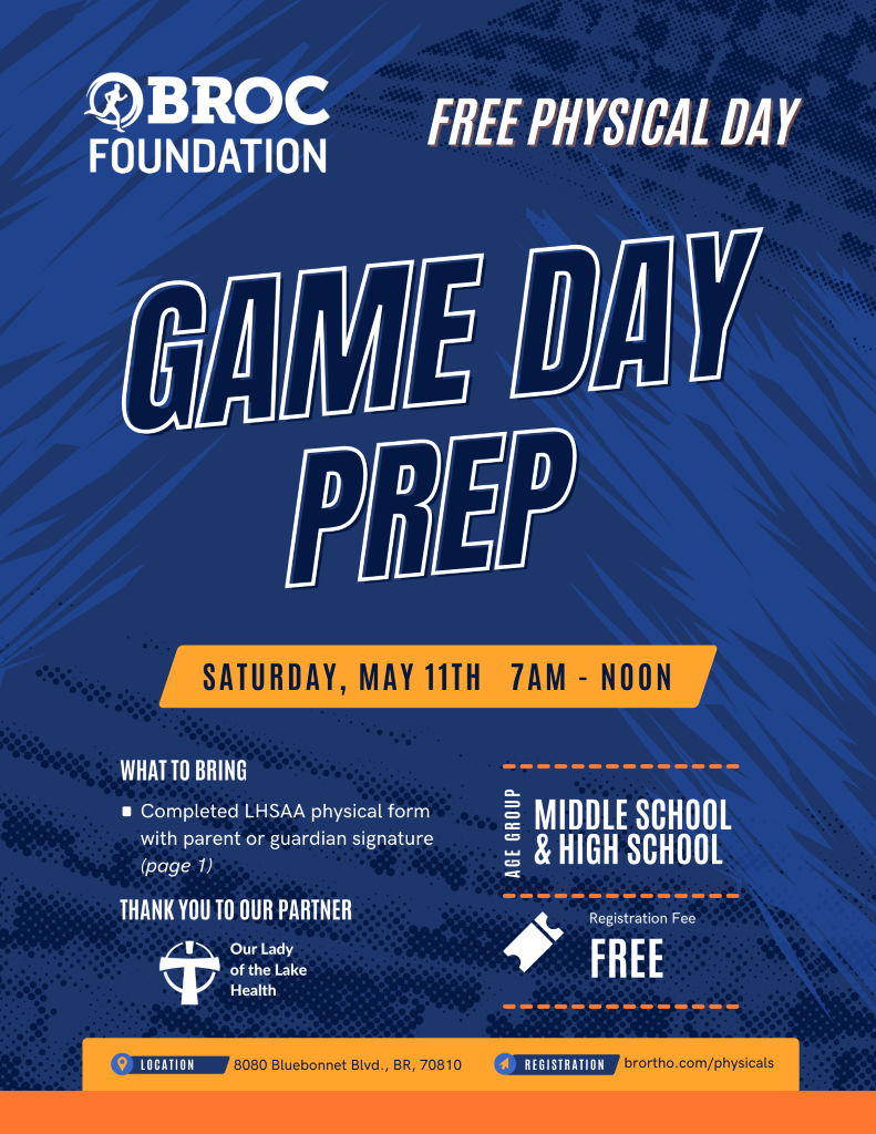 Game day prep baton rouge orthopaedic clinic